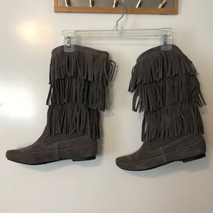 Never Worn! Fringe boot